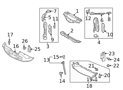 Radiator Support for 2009 Lexus IS F #0