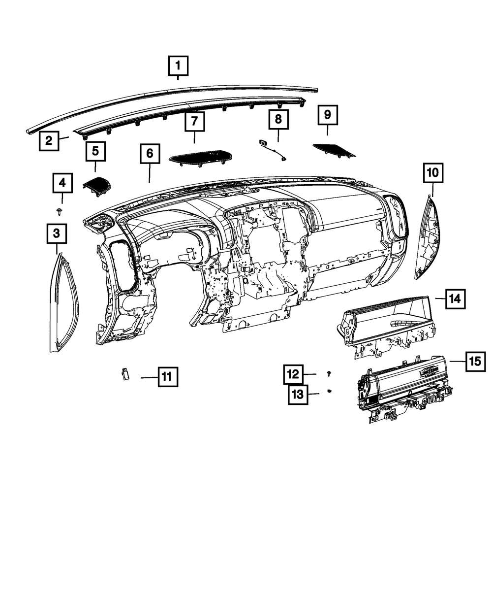 Base Panel Instrument Panel - Mopar (7TJ311R3AA)