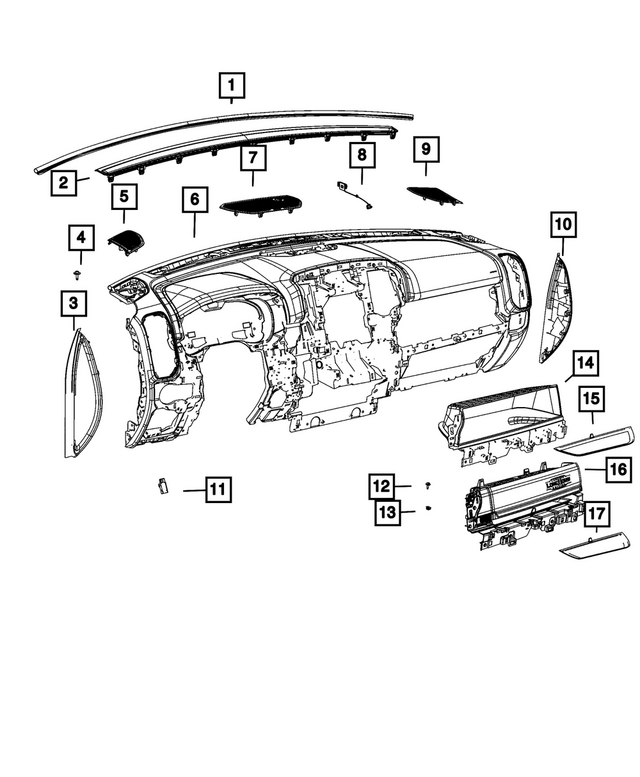 « 7TJ382X7AA –  : Boîte à Gants Casier pour Mopar Image »