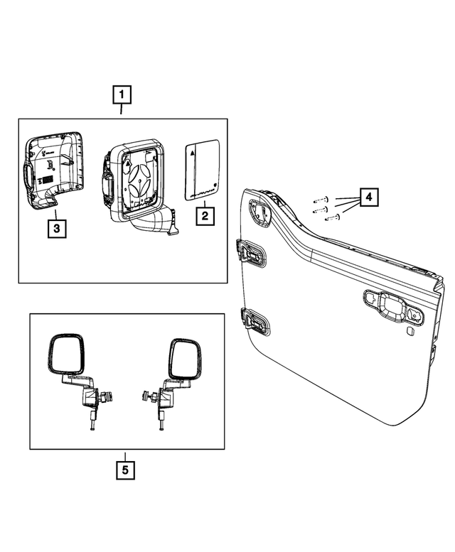 68628276AA - Doors, Door Mirrors and Related Parts: Outside Rearview Mirror, Right for Mopar Image image