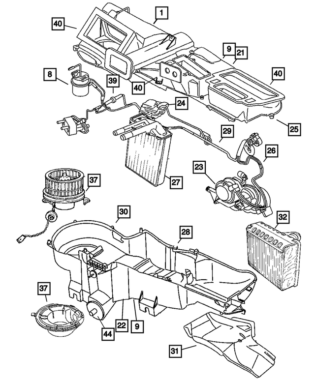 5189336AA - Air Conditioning &amp; Heater: A/c And Heater Housing Kit for Mopar Image