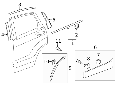 Exterior Trim - Rear Door for 2012 Honda CR-V #0