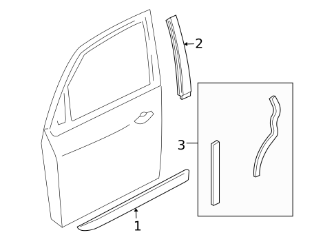 Exterior Trim - Front Door for 2007 Ford Focus #0