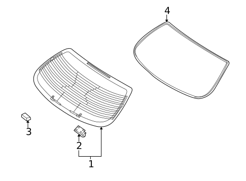 Glass & Hardware - Back for 2004 Kia Spectra #0