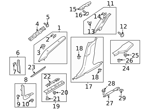 Interior Trim - Pillars for 2018 Ford Fusion #0