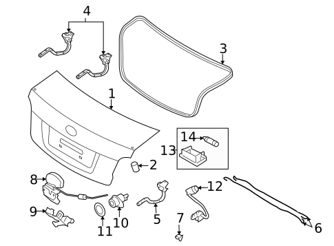Trunk for 2011 Hyundai Accent #0