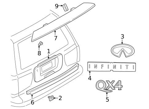 Exterior Trim - Lift Gate for 2001 INFINITI QX4 #0