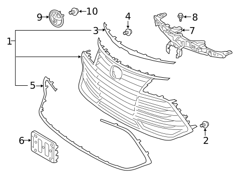 Grille & Components for 2021 Toyota Avalon #0