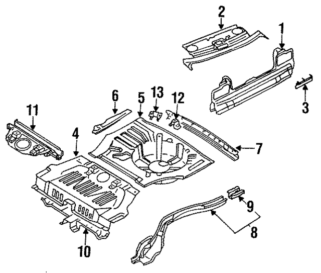 7551142E30 - : Rear Side Rail for Nissan: Maxima, Stanza Image