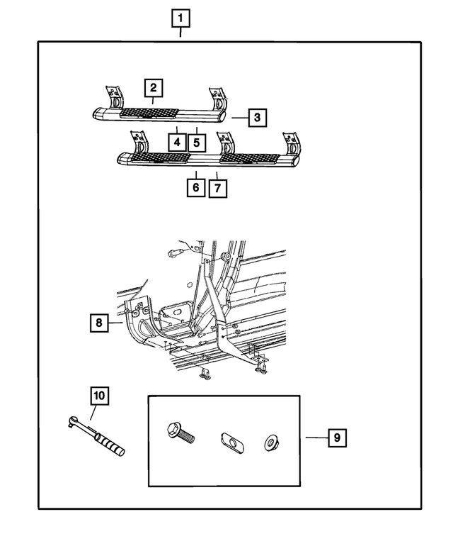 68044493AC - Mopar Accessories - Component Parts: Left Side Step for Mopar Image