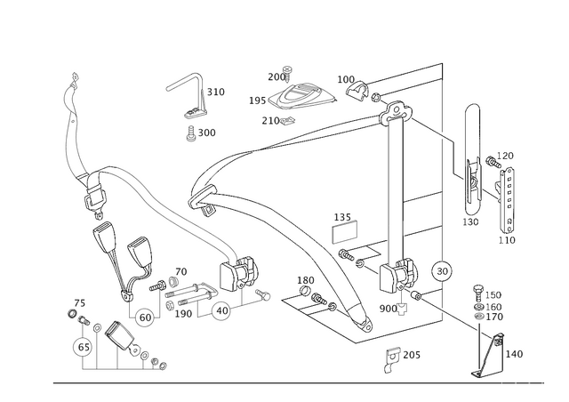 4638602100 - Rear Seat Bench: Seat Belt for Mercedes-Benz: G55 AMG, G550, G550 4x4, G63 AMG, G65 AMG Image image