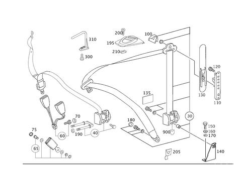 Rear Seat Safety Belt for 2003 Mercedes-Benz G55 AMG #0