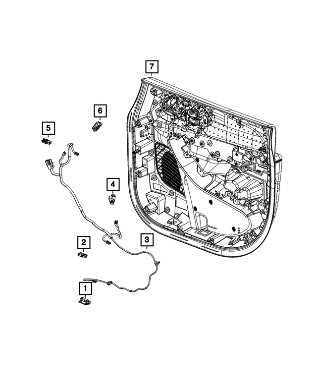 68476631AA - Electrical: Front Door Wiring, Left, Door for Mopar Image image
