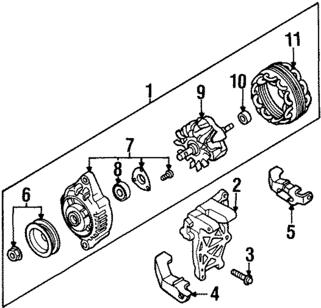 117100M300 - Electrical: Alternator Brace for Nissan: 200SX, Sentra Image