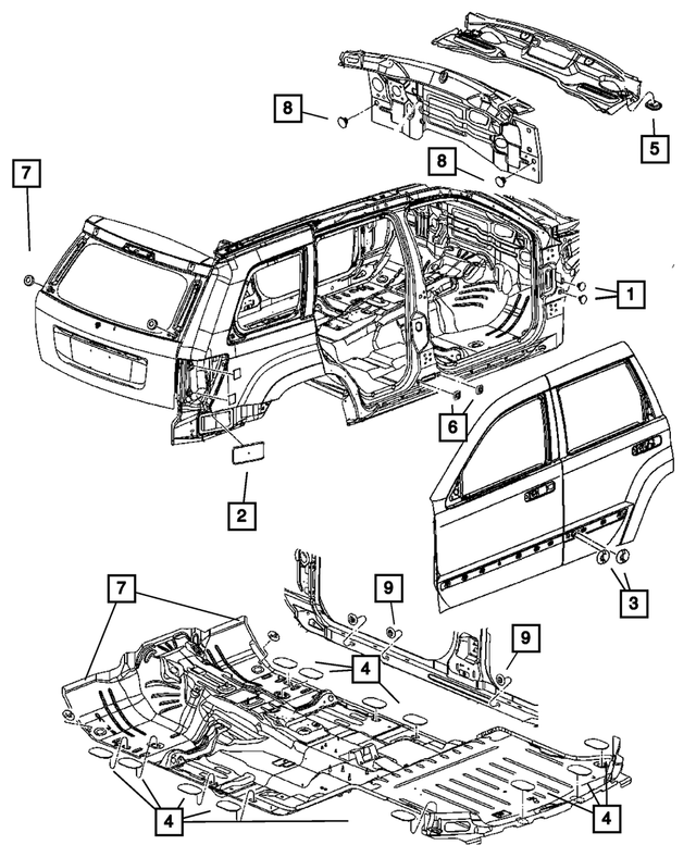 « 55276486AA – Body Sheet Metal Except Doors : Vidange Bouchon pour Mopar Image »