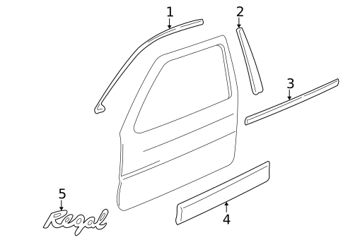 Exterior Trim - Front Door for 1999 Buick Regal #0