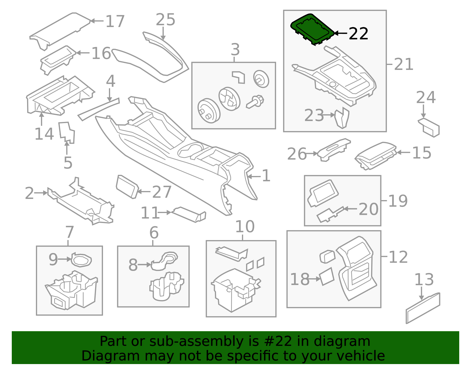 8K0-864-260-3Q7 - Audi Shifter Trim Insert Panel 2008-2017 Audi