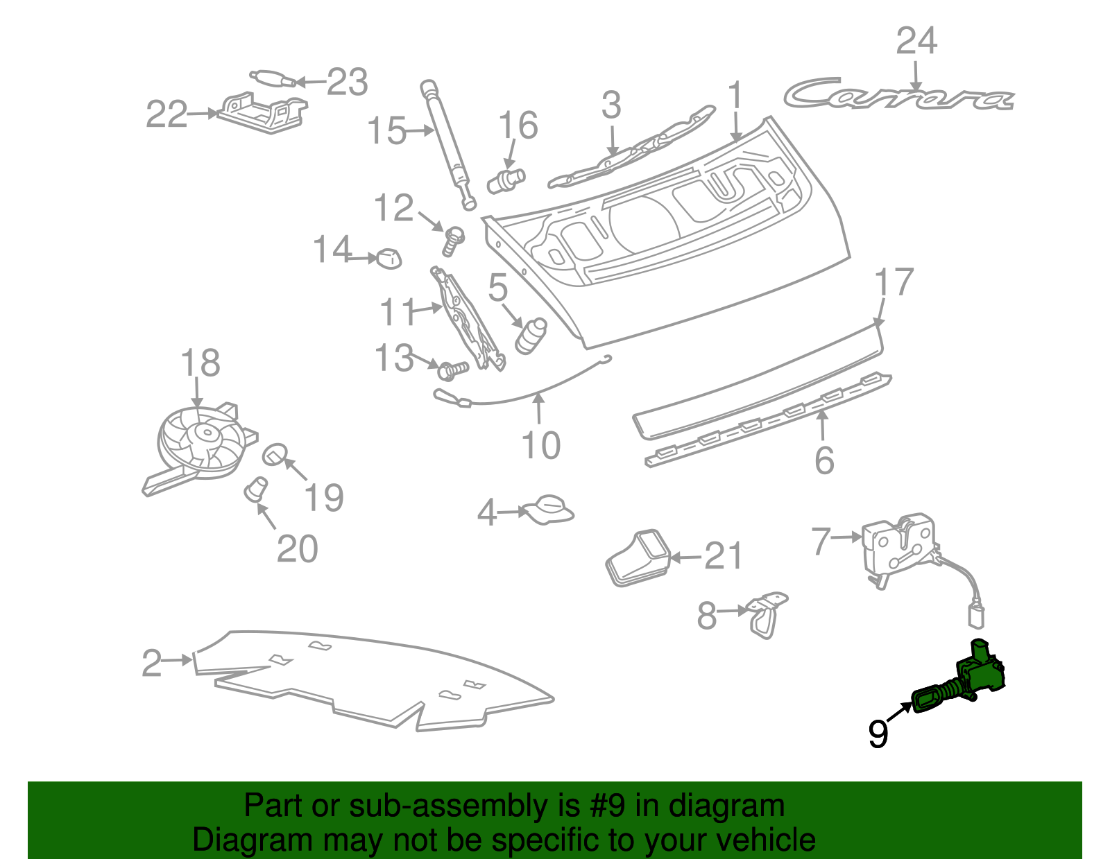 Trunk Lock Actuator Motor - Porsche (997-624-118-00)