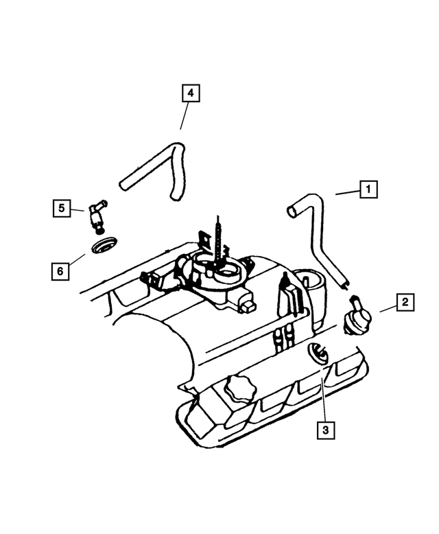 53030817AB - Engine 3.9L Six Cylinder: Crankcase Vent Hose for Mopar Image