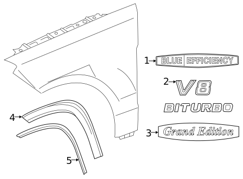 Exterior Trim - Fender for 2016 Mercedes-Benz GL63 AMG #0