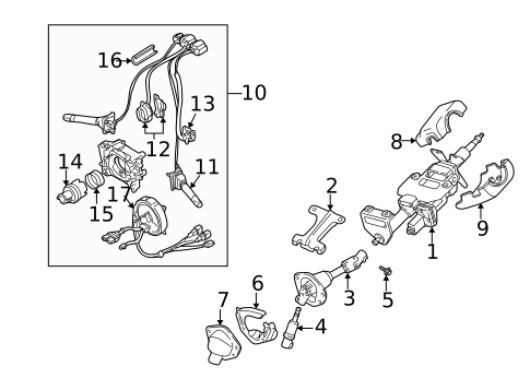 Steering Column Assembly for 2001 Mazda Millenia #0