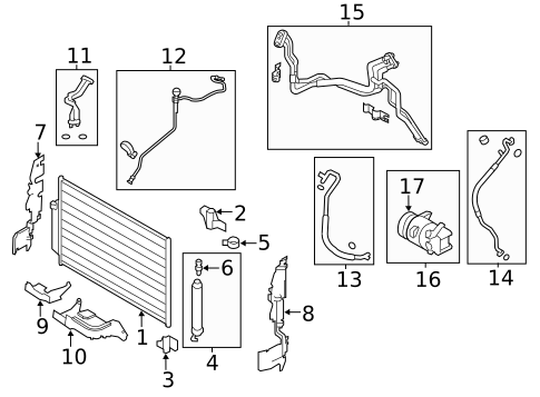 Condenser, Compressor & Lines for 2015 Nissan Quest #0