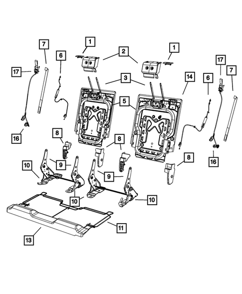 Rear Seats - Third Row - Adjusters, Recliners, Shields and Risers for 2010 Dodge Journey #0