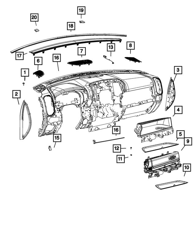 6RP71HL1AB - Interior Trim: Cowl Top Cap for Mopar Image