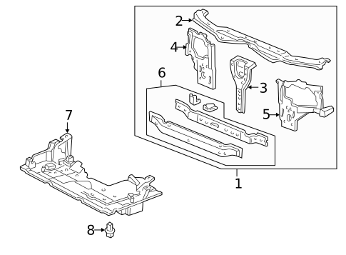 Radiator Support for 1999 Acura RL #0