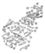 68504488AA - Frame, Bumper and Fascia: Front Side Rail Front Rail, Right for Mopar Image image