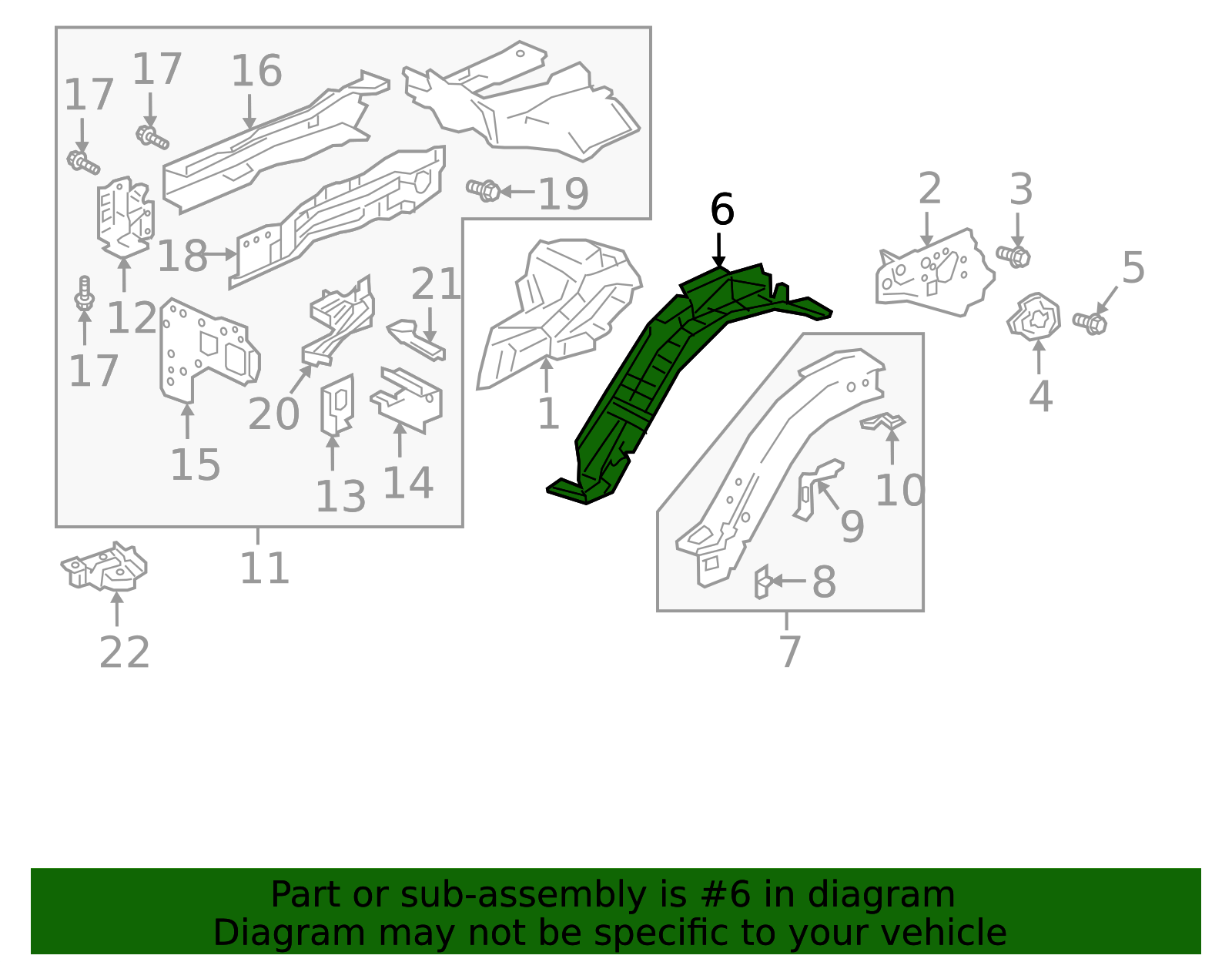 04674-TRW-A00ZZ - Fender Apron Reinforcement 2018-2021 Honda Clarity ...