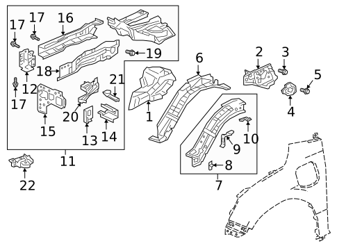 Structural Components & Rails for 2020 Honda Clarity #0