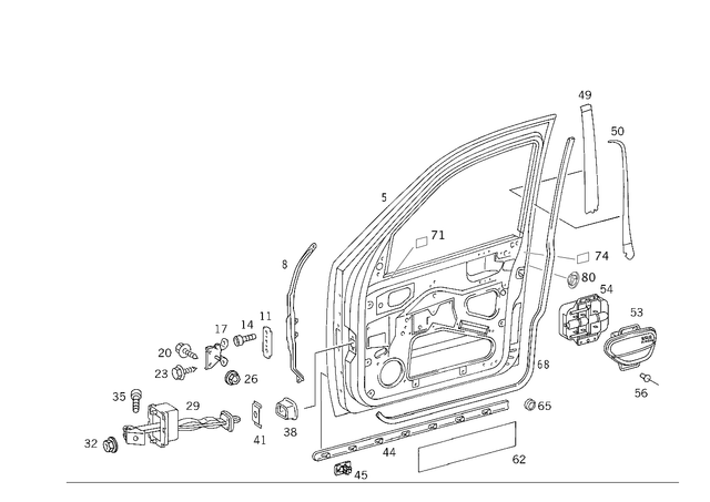 1637201505 - Front Doors: Driver Door for Mercedes-Benz: ML320, ML430, ML55 AMG Image image