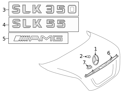 Exterior Trim - Trunk for 2005 Mercedes-Benz SLK 55 AMG&reg; #0