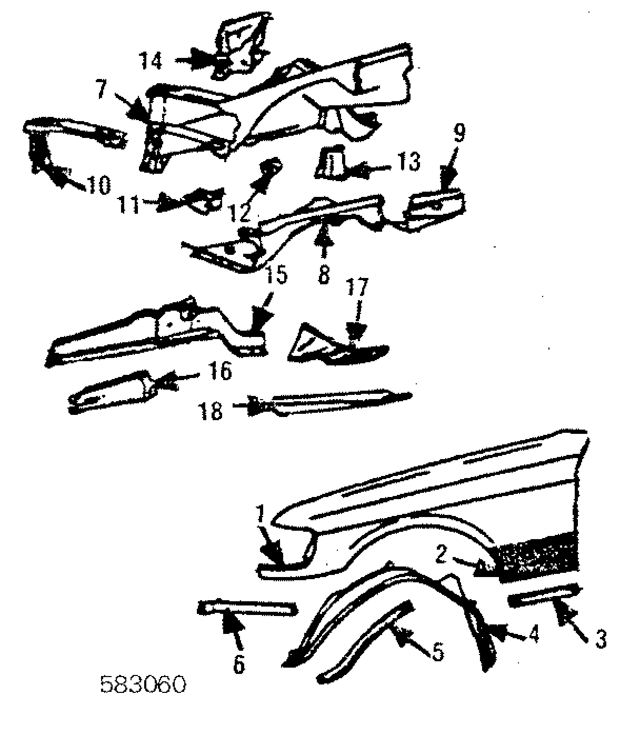 1268811901 - Body: Fender for Mercedes-Benz Image