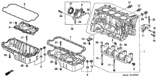 Cylinder Block - Oil Pan for 1998 Honda Civic #0