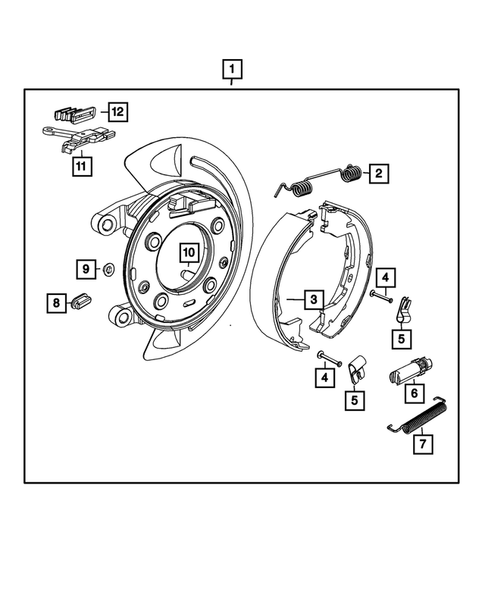 Parking Brake Lever, Cables, and Rear Disc Park Brake Assembly for 2014 Ram 3500 #1