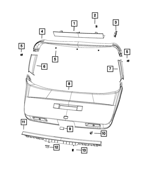 Lift Gate Panel and Scuff Plate for 2009 Dodge Journey #0