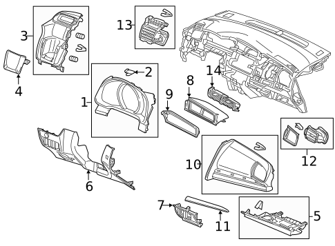 Instrument Panel Components for 2019 Honda Fit #0
