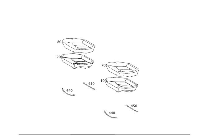 2199200150 - Rear Seat Bench: Padding for Mercedes-Benz: CLS500, CLS55 AMG, CLS550, CLS63 AMG Image image