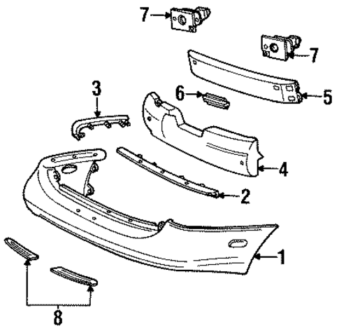 Bumper & Components - Rear for 1996 Ford Taurus #1