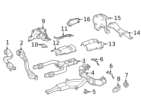 Exhaust Components for 2022 Mercedes-Benz GLE 53 AMG&reg; SUV #1