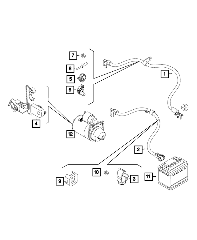 68475007AA - Electrical: Battery Negative Wiring for Mopar Image image