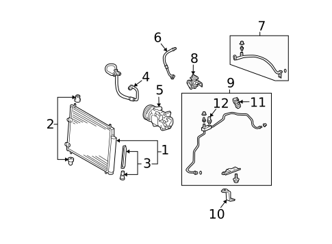 Condenser, Compressor & Lines for 2009 Toyota Matrix #0