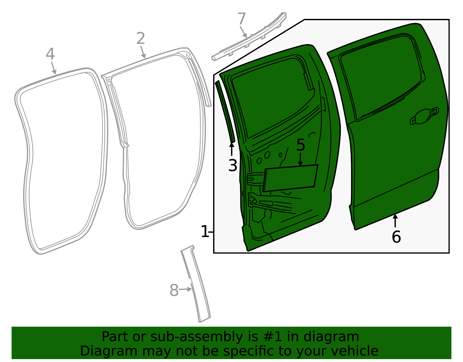 2015-2022 GM Rear Passenger Side Door 87825456 | OEM Parts Online