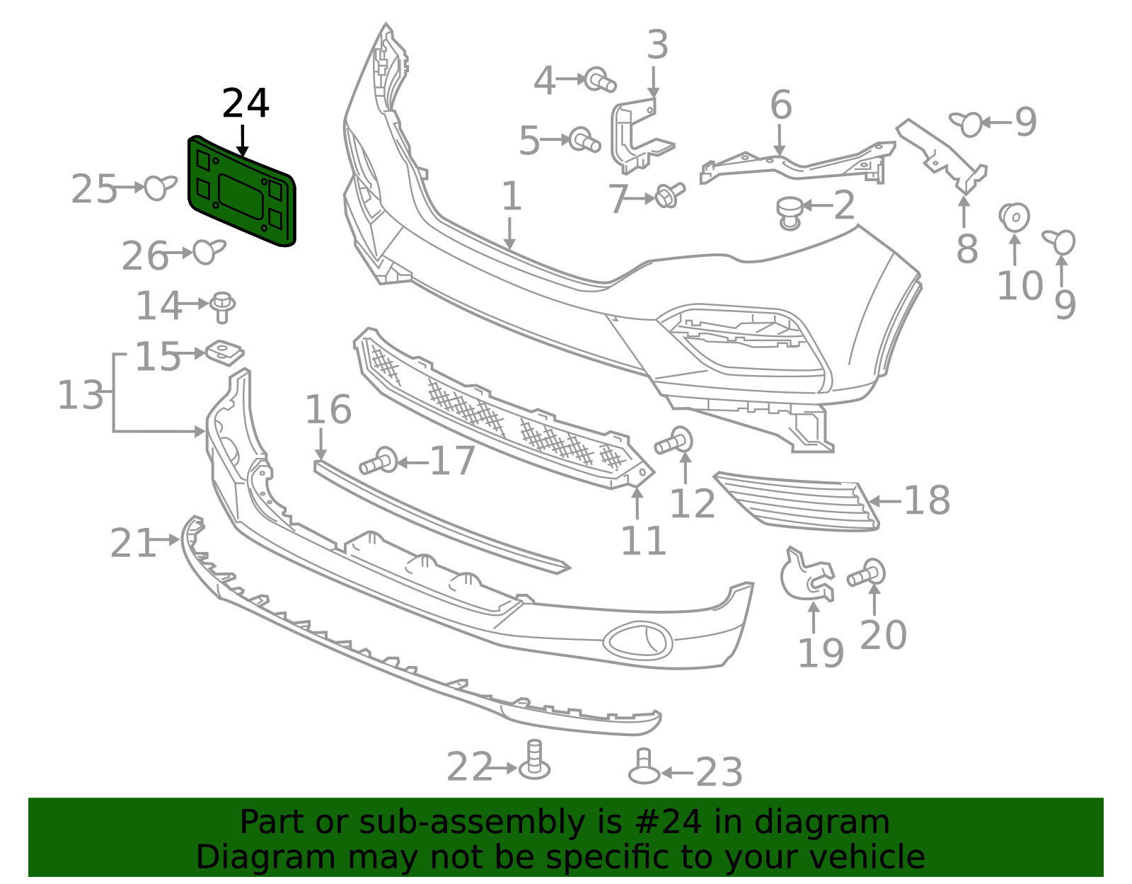71180-TG7-A00 - 2016-2018 Honda Pilot - Base Front License Plate