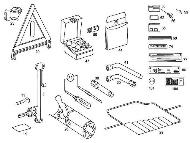 1405830015 - Tools An Accessories: Jack for Mercedes-Benz: 190, 190D, 190E, 200, 200D, 220, 220D, 230, 240D, 250C, 260E, 280, 280C, 280CE, 280E, 280S, 280SE, 280SEL, 300CE, 300D, 300E, 300SD, 300SE, 300SEL, 300TD, 300TE, 350SL, 380SE, 380SEC, 380SEL, 380SL, 380SLC, 400E, 400SE, 400SEL, 450SE, 450SEL, 450SL, 450SLC, 500E, 500SEC, 500SEL, 560SEC, 560SEL, 560SL, 600SEL, S420 Image image
