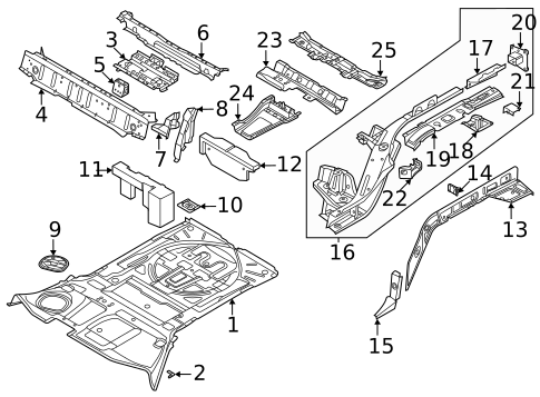 Rear Floor & Rails for 2023 Audi Q5 Sportback #0