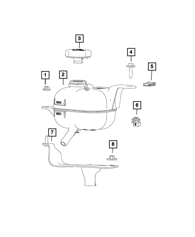 68238828AB - Cooling: Coolant Bottle Bracket for Mopar Image image