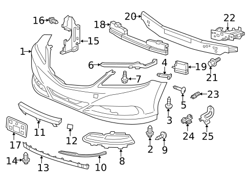 Bumper & Components - Front for 2014 Acura RLX #0